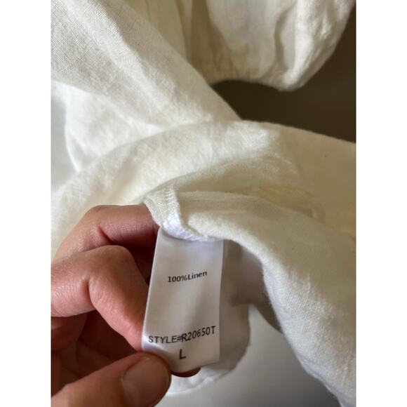 Tuckernuck White Annie Smocked Linen Dress - Picture 3 of 4